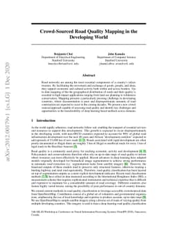 Crowd-Sourced Road Quality Mapping in the Developing World