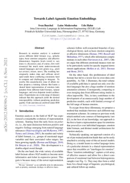 Towards Label-Agnostic Emotion Embeddings