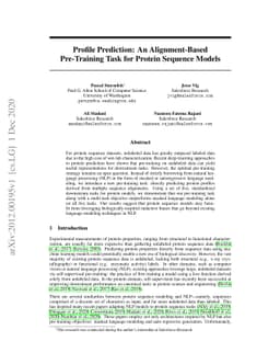 Profile Prediction: An Alignment-Based Pre-Training Task for Protein
  Sequence Models