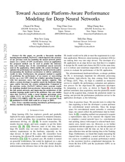 Toward Accurate Platform-Aware Performance Modeling for Deep Neural
  Networks
