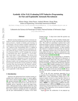 Symbolic AI for XAI: Evaluating LFIT Inductive Programming for Fair and
  Explainable Automatic Recruitment