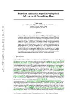 Improved Variational Bayesian Phylogenetic Inference with Normalizing
  Flows