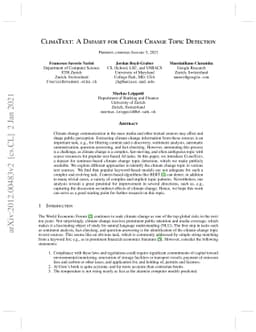 ClimaText: A Dataset for Climate Change Topic Detection