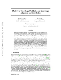 Multi-level Knowledge Distillation via Knowledge Alignment and
  Correlation