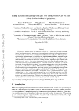 Deep dynamic modeling with just two time points: Can we still allow for
  individual trajectories?