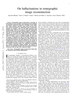 On hallucinations in tomographic image reconstruction
