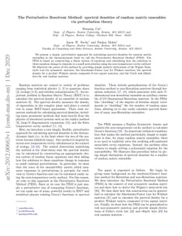 The Perturbative Resolvent Method: spectral densities of random matrix
  ensembles via perturbation theory