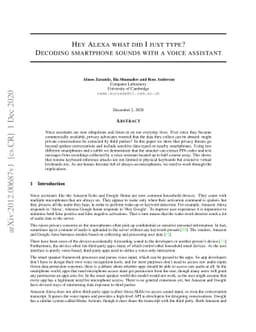Hey Alexa what did I just type? Decoding smartphone sounds with a voice
  assistant