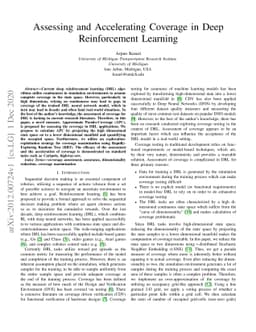Assessing and Accelerating Coverage in Deep Reinforcement Learning