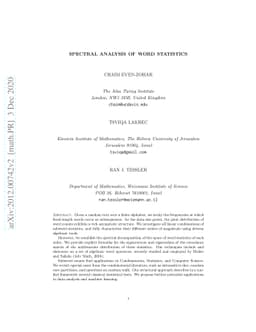 Spectral Analysis of Word Statistics
