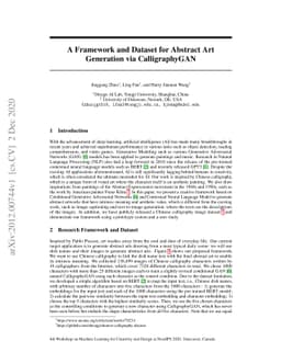 A Framework and Dataset for Abstract Art Generation via CalligraphyGAN