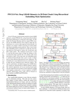 PWCLO-Net: Deep LiDAR Odometry in 3D Point Clouds Using Hierarchical
  Embedding Mask Optimization