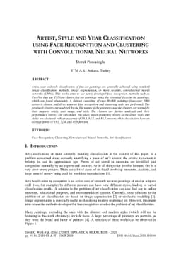 Artist, Style And Year Classification Using Face Recognition And
  Clustering With Convolutional Neural Networks