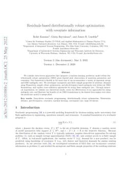 Residuals-based distributionally robust optimization with covariate
  information