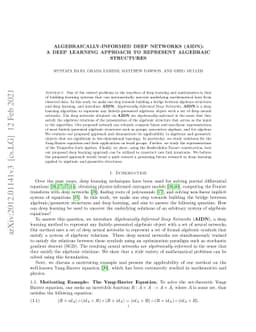Algebraically-Informed Deep Networks (AIDN): A Deep Learning Approach to
  Represent Algebraic Structures