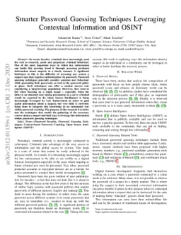 Smarter Password Guessing Techniques Leveraging Contextual Information
  and OSINT