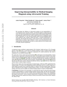 Improving Interpretability in Medical Imaging Diagnosis using
  Adversarial Training