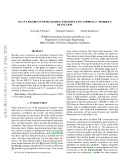 Meta-Cognition-Based Simple And Effective Approach To Object Detection