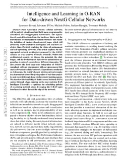 Intelligence and Learning in O-RAN for Data-driven NextG Cellular
  Networks