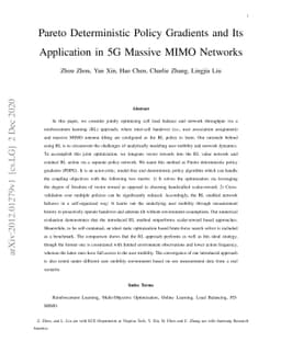 Pareto Deterministic Policy Gradients and Its Application in 5G Massive
  MIMO Networks