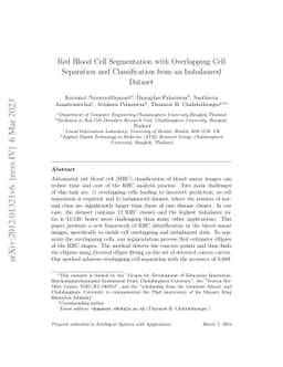 Red Blood Cell Segmentation with Overlapping Cell Separation and
  Classification on Imbalanced Dataset