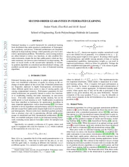 Second-Order Guarantees in Federated Learning