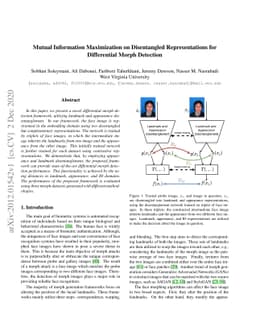 Mutual Information Maximization on Disentangled Representations for
  Differential Morph Detection