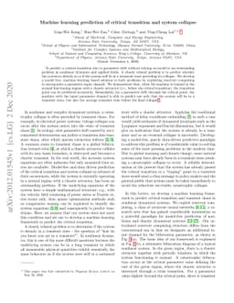 Machine learning prediction of critical transition and system collapse