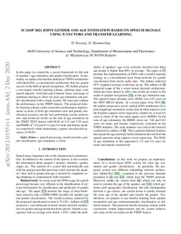 Joint gender and age estimation based on speech signals using x-vectors
  and transfer learning