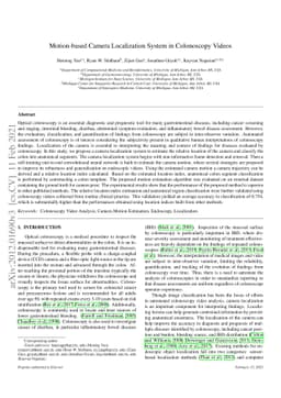 Motion-based Camera Localization System in Colonoscopy Videos