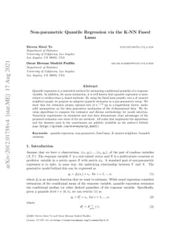 Non-parametric Quantile Regression via the K-NN Fused Lasso