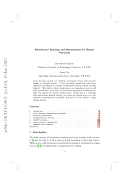 Distributed Training and Optimization Of Neural Networks