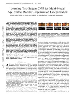 Learning Two-Stream CNN for Multi-Modal Age-related Macular Degeneration
  Categorization