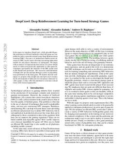 DeepCrawl: Deep Reinforcement Learning for Turn-based Strategy Games