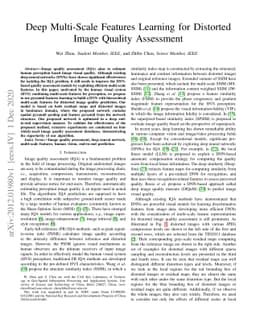 Deep Multi-Scale Features Learning for Distorted Image Quality
  Assessment