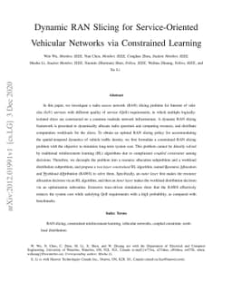 Dynamic RAN Slicing for Service-Oriented Vehicular Networks via
  Constrained Learning