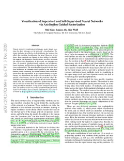 Visualization of Supervised and Self-Supervised Neural Networks via
  Attribution Guided Factorization