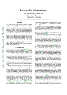 Text-to-speech for the hearing impaired