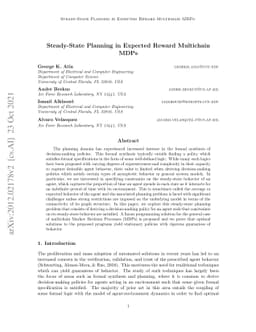 Steady-State Planning in Expected Reward Multichain MDPs