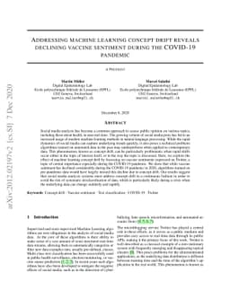 Addressing machine learning concept drift reveals declining vaccine
  sentiment during the COVID-19 pandemic