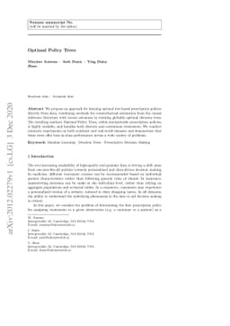 Optimal Policy Trees