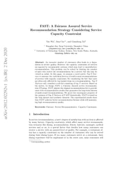 FAST: A Fairness Assured Service Recommendation Strategy Considering
  Service Capacity Constraint