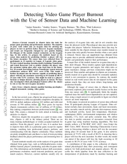 Detecting Video Game Player Burnout with the Use of Sensor Data and
  Machine Learning