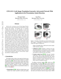 CIT-GAN: Cyclic Image Translation Generative Adversarial Network With
  Application in Iris Presentation Attack Detection