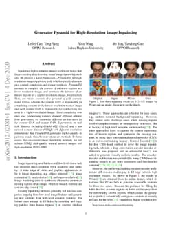Generator Pyramid for High-Resolution Image Inpainting