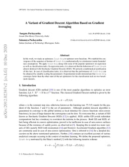 A Variant of Gradient Descent Algorithm Based on Gradient Averaging