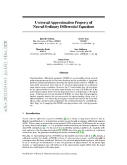 Universal Approximation Property of Neural Ordinary Differential
  Equations