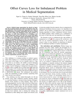Offset Curves Loss for Imbalanced Problem in Medical Segmentation