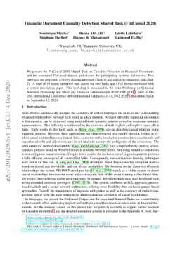 Financial Document Causality Detection Shared Task (FinCausal 2020)