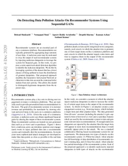 On Detecting Data Pollution Attacks On Recommender Systems Using
  Sequential GANs
